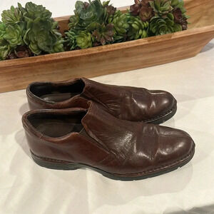 Cole Haan‎ Nike Air Zeno Brown Leather Split Toe Stretch Slip On Loafer size 10